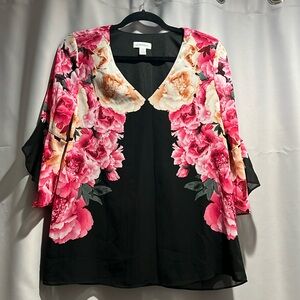 Calvin Klein bell sleeve blouse
